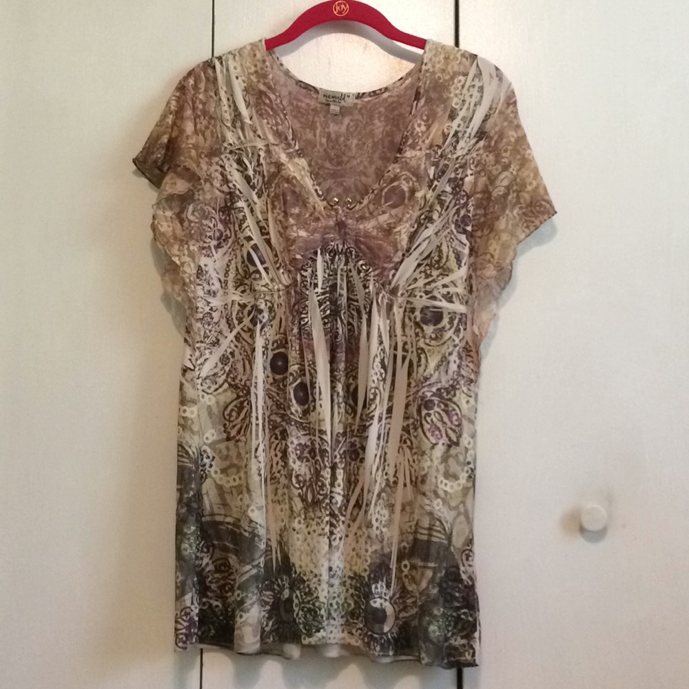 One World multi colored top